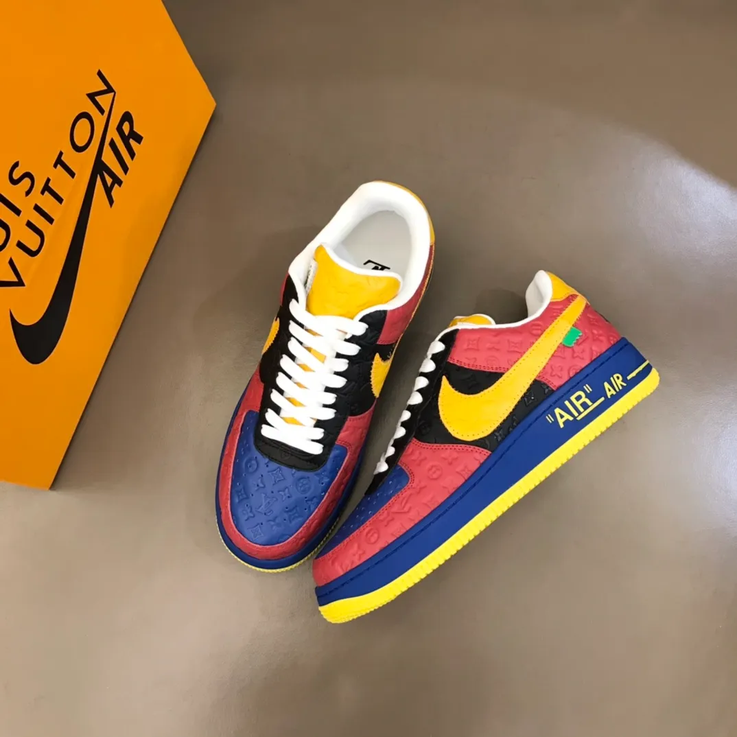 Men's shoes 💰p440 "*OUIS *UITTO*" x OFF-WHITE x Nike tripartite collaboration! Trendy and cool men's casual sports shoes with unrivaled color matching. The design idea basically continues the style of THE TEN. The Swoosh line and tongue label have a very familiar visual effect and are both fashionable and trendy! A must-have for fashionistas! The effect on your feet is absolutely stunning! Size: 38-45